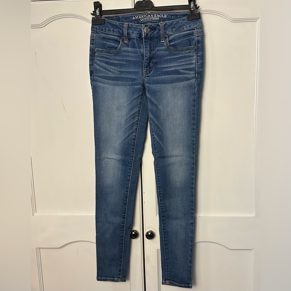 American Eagle Outfitters Women's Blue Jeans Super Stretch Jegging Sz 2